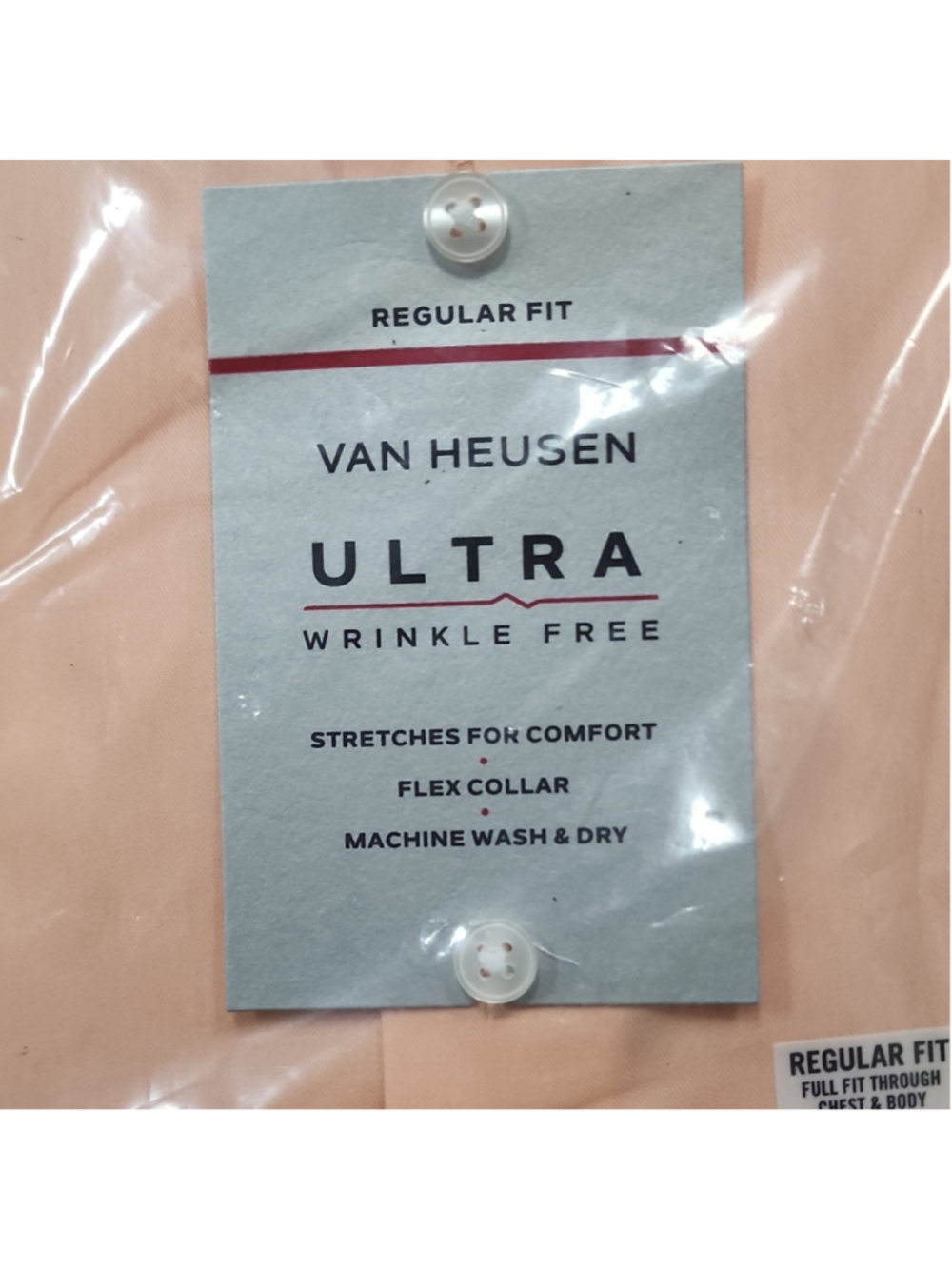 Van Heusen Ultra $65 Wrinkle Free Dress Shirt Papaya Regular Fit 16-16.5 32/33 L - Picture 5 of 8
